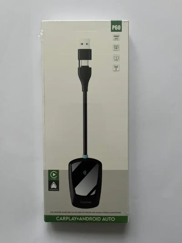 Adaptateur CarPlay sans fil P60 CarPlay Android Auto 2 en 1 iPhone Android voiture Adaptateur CarPlay sans fil P60 boitier CarPlay Android Auto USB iPhone voiture