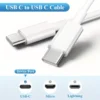 Câble USB-C vers USB-C 1m blanc 60W