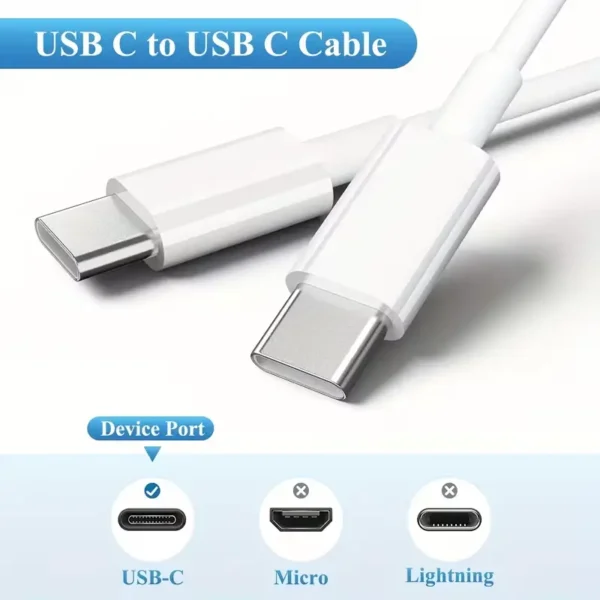 Câble USB-C vers USB-C 1m blanc 60W