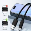 Câble USB vers Micro-USB 1m noir recharge Android manette enceinte Bluetooth